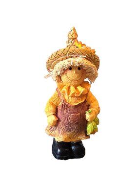 Girl Scarecrow Figurine Halloween Fall Mini Sunflower Corn Blossom Bucket Lloyd